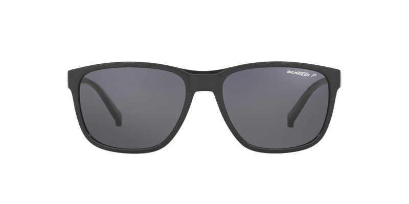 ARNETTE Unisex Sunglasses Shiny Black Frame, Polarized Dark Grey Lenses, 57MM - Image 1
